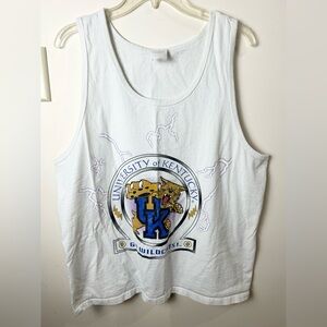 UNIVERSITY of KENTUCKY GO WILDCATS! Muscle Tee Tank Top Lightning Bolts L VTG